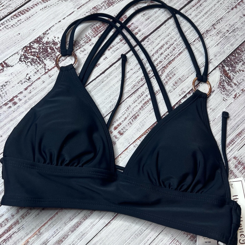 Hula Honey Black Bikini Swim Top